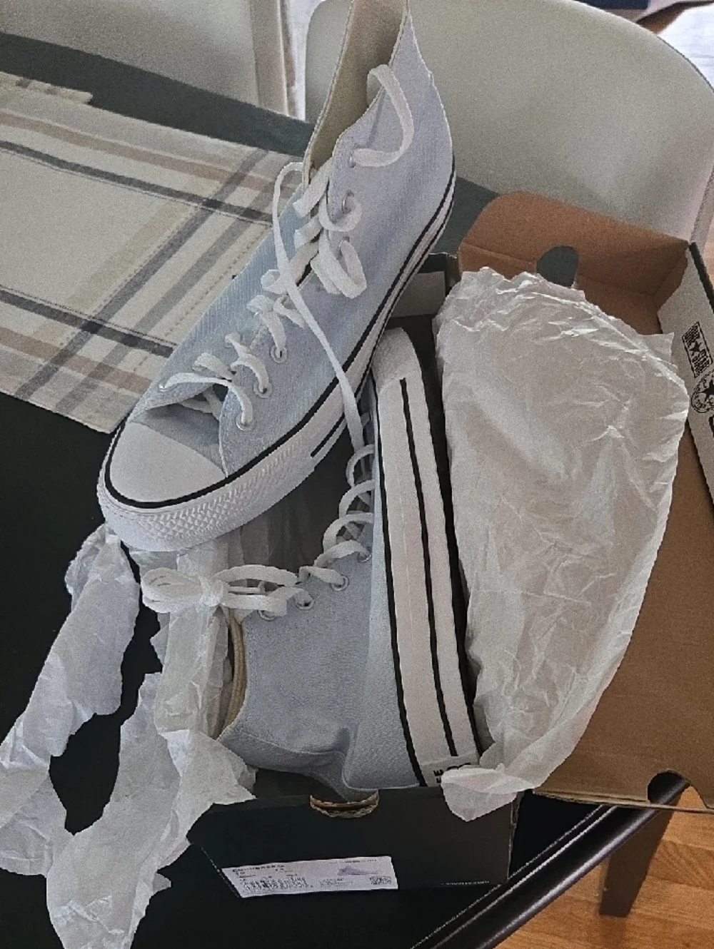 Converse High Top Sneakers - Pale Blue & White💙🤍 NEW - Picture 6 of 8